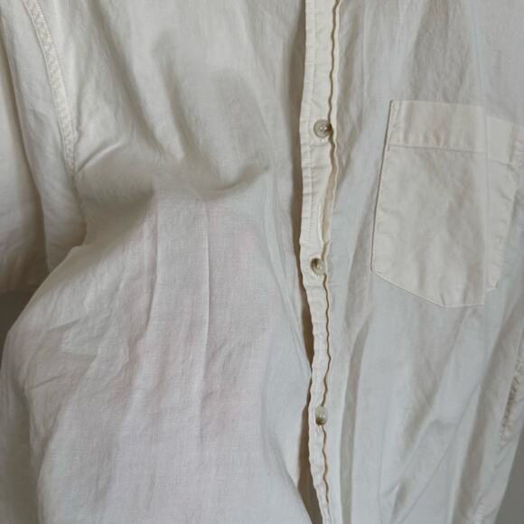 Banana Republic Mens 100% Cotton Cream Shirt Button Up Top Size Large Slim Fit - Picture 6 of 11